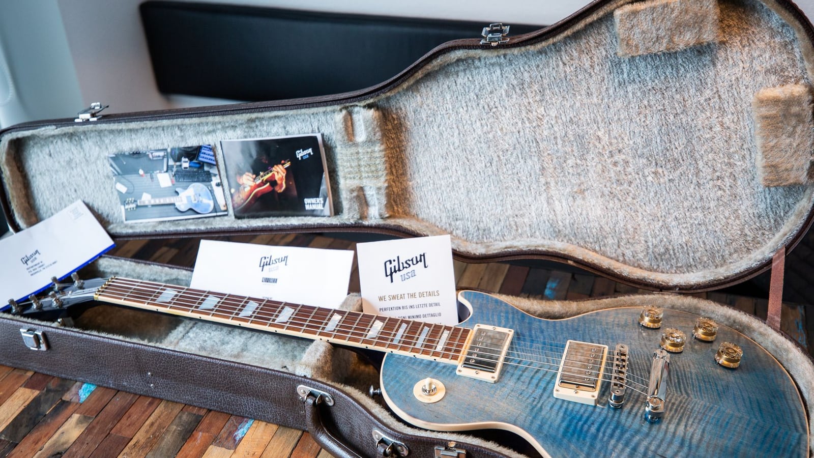 A high-quality hard-shell case for the safe transport of a musical instrument.